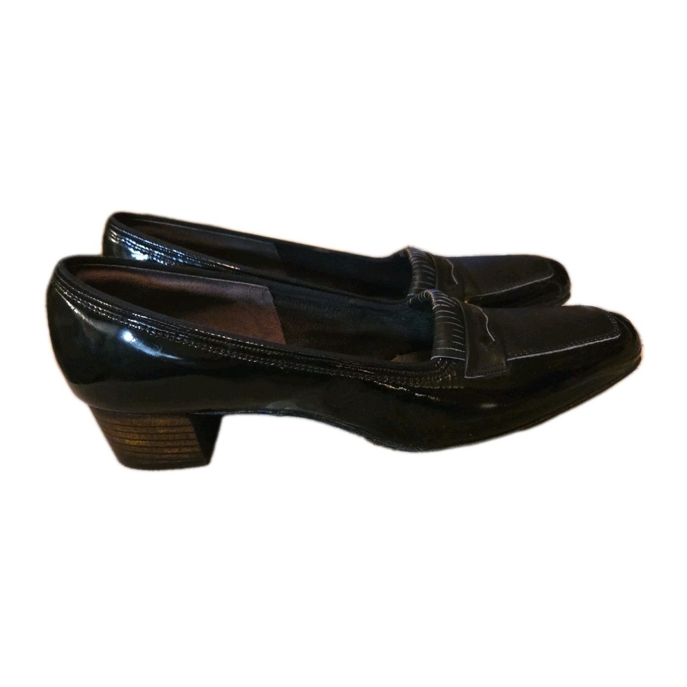 Florsheim Womens Black  Ramblers Shoes 10 AA Heels‎ Loafer Comfort Vintage NEW